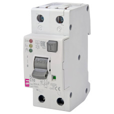 Дифавтомат 1P+N 10А C 30мА тип A ETI KZS-2M2p