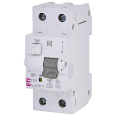 Дифавтомат 1P+N 25А C 300мА тип A ETI KZS-2M