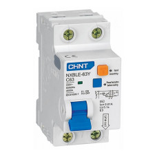 Дифавтомат 1P+N 16А C 30мА тип AC Chint NXBLE-63