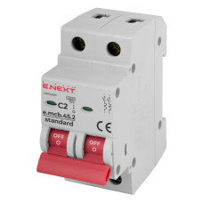 Автоматический выключатель 2P 2А C 4,5кА E.NEXT e.mcb.stand.45