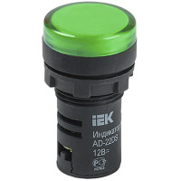 Лампа AD22DS(LED)матриця d22мм зелена 12В AC/DC IEK