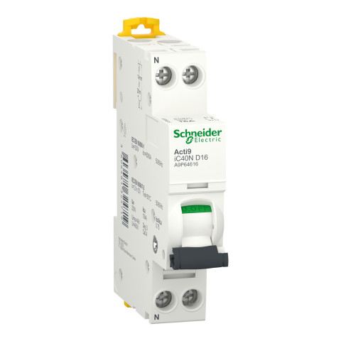 Автоматичний вимикач 1P+N 16А D 6кА Schneider Electric iC40N