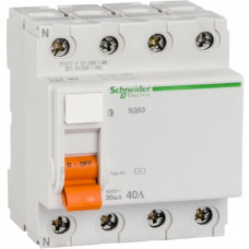 УЗО 4P 40А 30мА тип AC Schneider Electric Домовик АД63