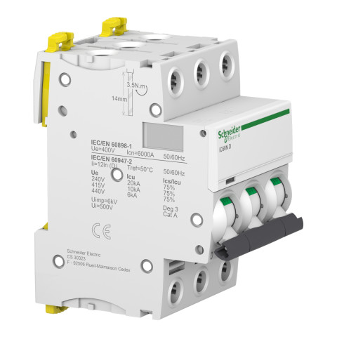 Автоматический выключатель 3P 32А D 6кА Schneider Electric iC60N