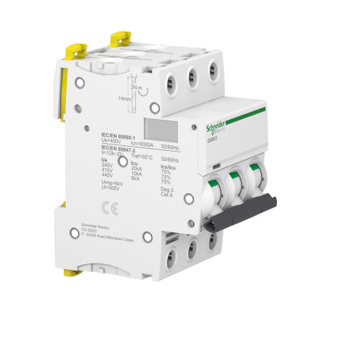 Автоматический выключатель 3P 20А D 6кА Schneider Electric iC60N