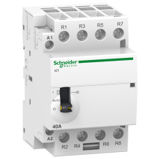 Контактор модульний 63А 4NO 220В AC Schneider Electric Acti9 з ручним керуванням