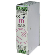 Блок живлення 75 Вт 100-240В 3 А ETI PS-72-24 Вхід: AC/140-340V DC; Вихід: DC/