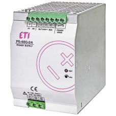 Блок живлення 480 Вт 100-240В 20 А ETI PS-480-24 Вхід: AC/140-340V DC; Вихід: DC/