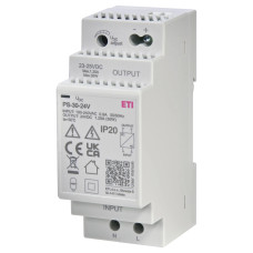 Блок живлення 30 Вт 100-250В 1,25 А ETI PS-30-24 Вхід: AC; Вихід: DC/