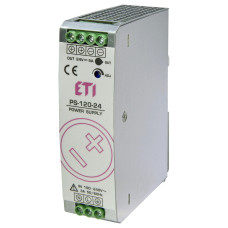Блок живлення 120 Вт 100-240В 5 А ETI PS-120-24 Вхід: AC/140-340V DC; Вихід: DC/