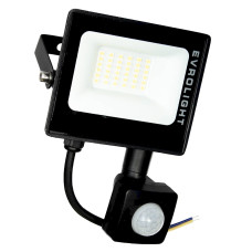 Прожектор LED 20 Вт 6400K 2000 лм IP65 с датчиком движения Євросвітло FM-01D-20