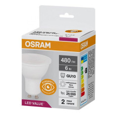 Лампа LED точечная 6 Вт 4000K 480 лм GU10 OSRAM