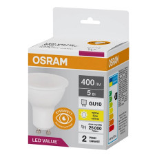 Лампа LED точкова 5 Вт 3000K 400 лм GU10 PAR16 OSRAM 35 (10 шт/уп)