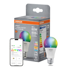 Лампа LED шар 9 Вт 2700-6500K 806 лм E27 OSRAM SMARTWIFIA60 RGBW FR (4 шт/уп) 4099854461286