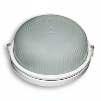 Світильник настінно-стельовий круглий 60 Вт IP54 E27 з козирком білий Ecostrum НПП