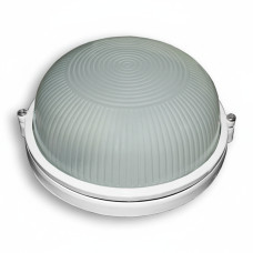 Светильник настенно-потолочный круглый 60 Вт IP54 E27 с козырьком белый Ecostrum НПП