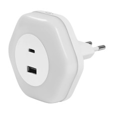 Ночник 15 Вт 3000K LEDVANCE LUNETTA HEXAGON BL USB A C WT