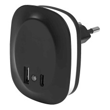 Ночник 12,5 Вт 3000K LEDVANCE LUNETTA EDGE SEN BL USB A C BK