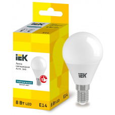 Лампа LED шар 8 Вт 4000K 720 лм E14 G45 IEK Alfa