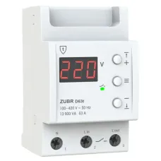 Реле напряжения 63А 1-фазное на DIN-рейку ZUBR D63t