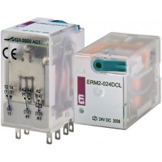 Реле промежуточное электромеханическое 12А 2CO 24В DC ETI ERM2-024DCL