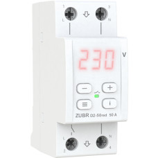 Реле напряжения 50А 1-фазное на DIN-рейку ZUBR D2-50 red