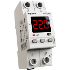 Реле напряжения 25А 1-фазное на DIN-рейку DigiTOP VP-25A M2R