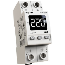 Реле напряжения 25А 1-фазное на DIN-рейку DigiTOP VP-25A