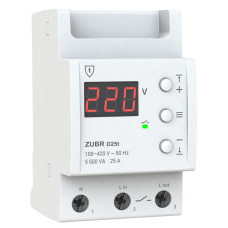 Реле напряжения 25А 1-фазное на DIN-рейку ZUBR D25t