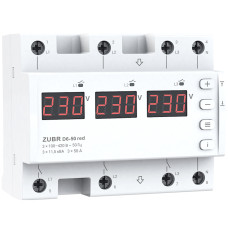Реле напряжения 50А на DIN-рейку ZUBR D6-50 red