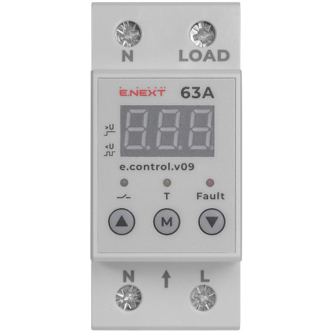 Реле контролю напруги 1-фазне 63А 230В E.NEXT e.control.v09