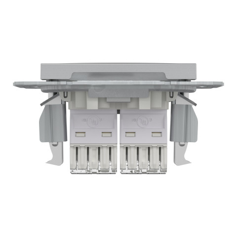 Розетка 2-місна комп'ютерна прихована алюміній Schneider Electric Asfora, EPH4400161