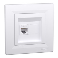 Розетка компьютерная Cat.6 UTP скрытая белая Schneider Electric Asfora