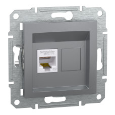 Розетка компьютерная скрытая сталь Schneider Electric Asfora