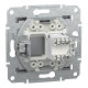 Розетка компьютерная скрытая сталь Schneider Electric Asfora