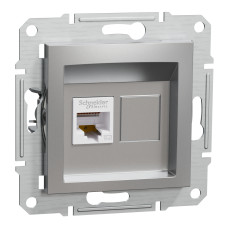Розетка компьютерная скрытая алюминий Schneider Electric Asfora