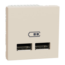 Розетка 2-местная с USB 2.0 1А скрытая слоновая кость Schneider Electric Unica New
