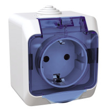Розетка 1-местная с заземлением защищённая 16А IP44 белая Schneider Electric Cedar Plus