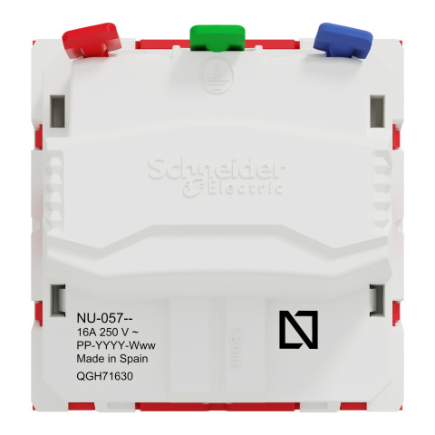 Розетка 1-місна з заземленням зі шторками прихована червона Schneider Electric Unica New