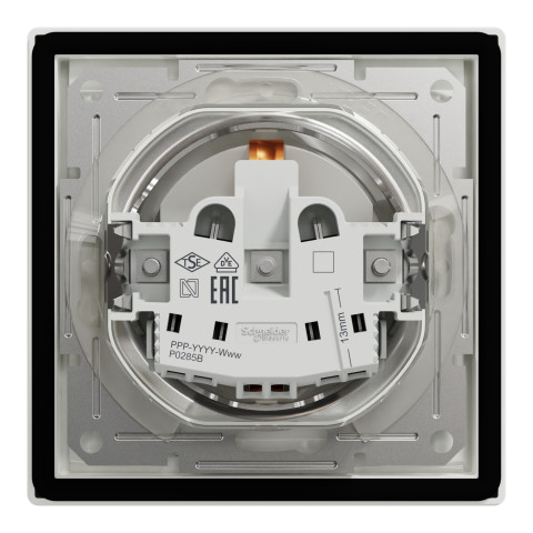 Розетка 1-місна з заземленням зі шторками з кришкою IP44 біла Schneider Electric Asfora