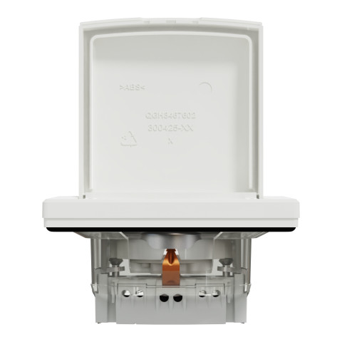 Розетка 1-місна з заземленням зі шторками з кришкою IP44 біла Schneider Electric Asfora