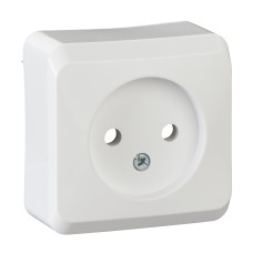 Розетка 1-местная без заземления IP20 накладная белая Schneider Electric Prima