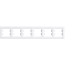 Рамка 6-местная белая Schneider Electric Asfora