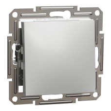 Кнопка 2-модульная алюминий Schneider Electric Asfora