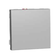 Кнопка 2-модульная алюминий Schneider Electric Unica New