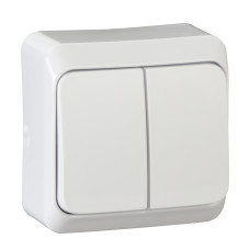 Выключатель 2-клавишный IP20 накладной белый Schneider Electric Prima