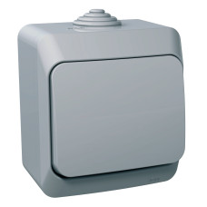 Выключатель 1-клавишный 16А IP44 накладной серый Schneider Electric Cedar Plus