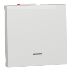 Выключатель 1-клавишный проходной белый Schneider Electric Unica New, NU320318S