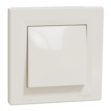 Выключатель 1-клавишный IP44 скрытый слоновая кость Schneider Electric Asfora