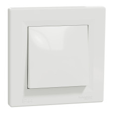 Выключатель 1-клавишный IP44 скрытый белый Schneider Electric Asfora